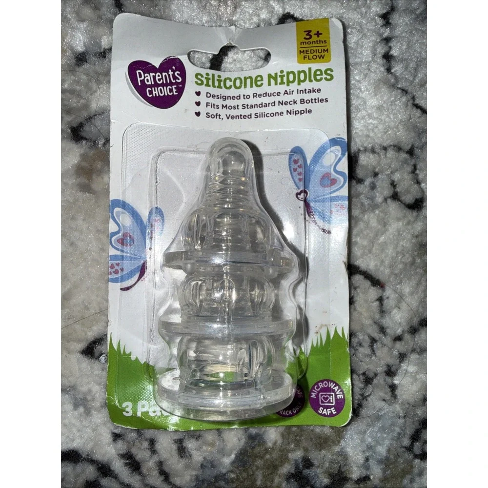 Parents Choice Silicone Nipples 3+ Months Medium Flow 3 PACK